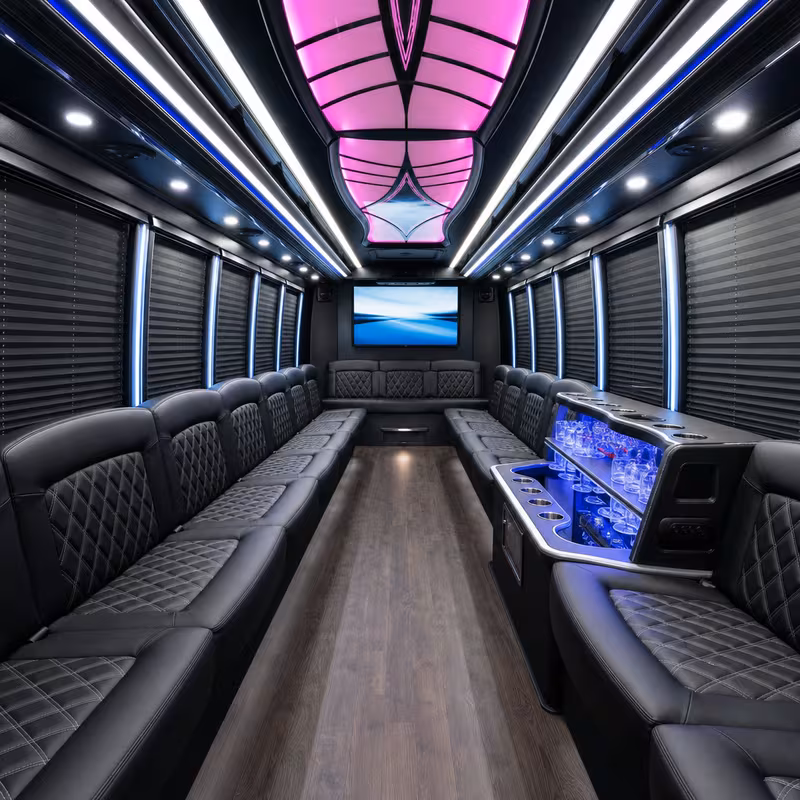 15 Passenger Party Bus Interior