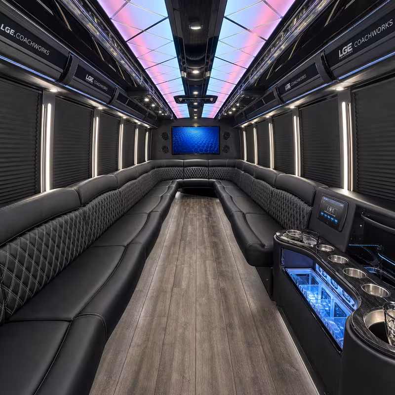 25 Passenger Party Bus Interior
