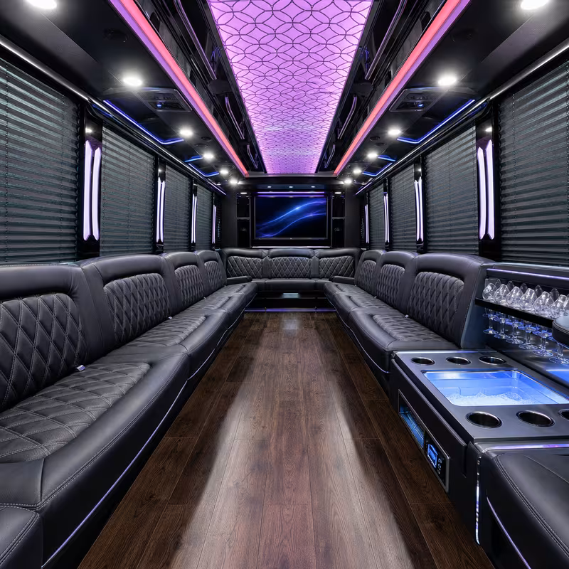 25 Passenger Party Bus Interior