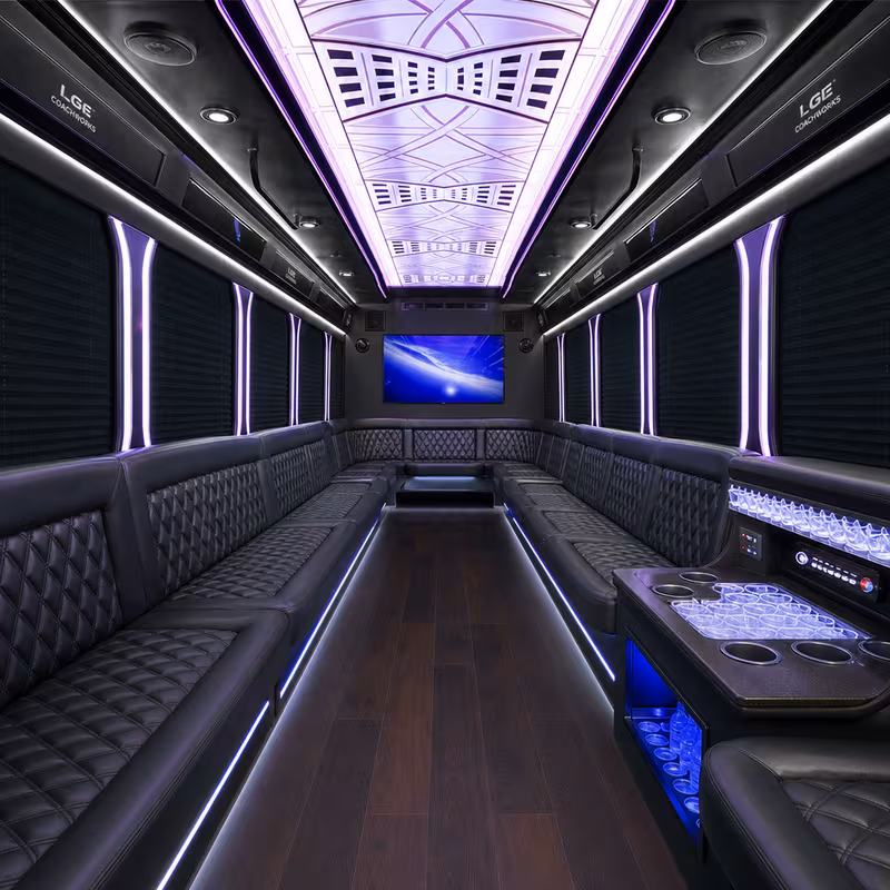 28 Passenger Party Bus Interior