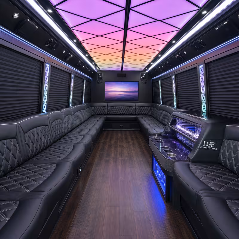 30 Passenger Party Bus Interior