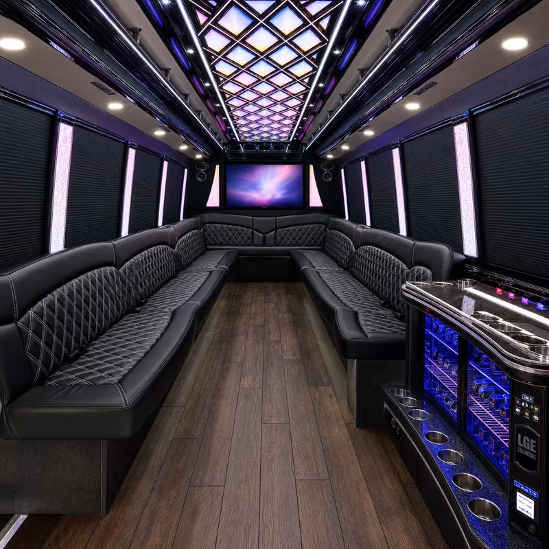 30 Passenger Party Bus Interior