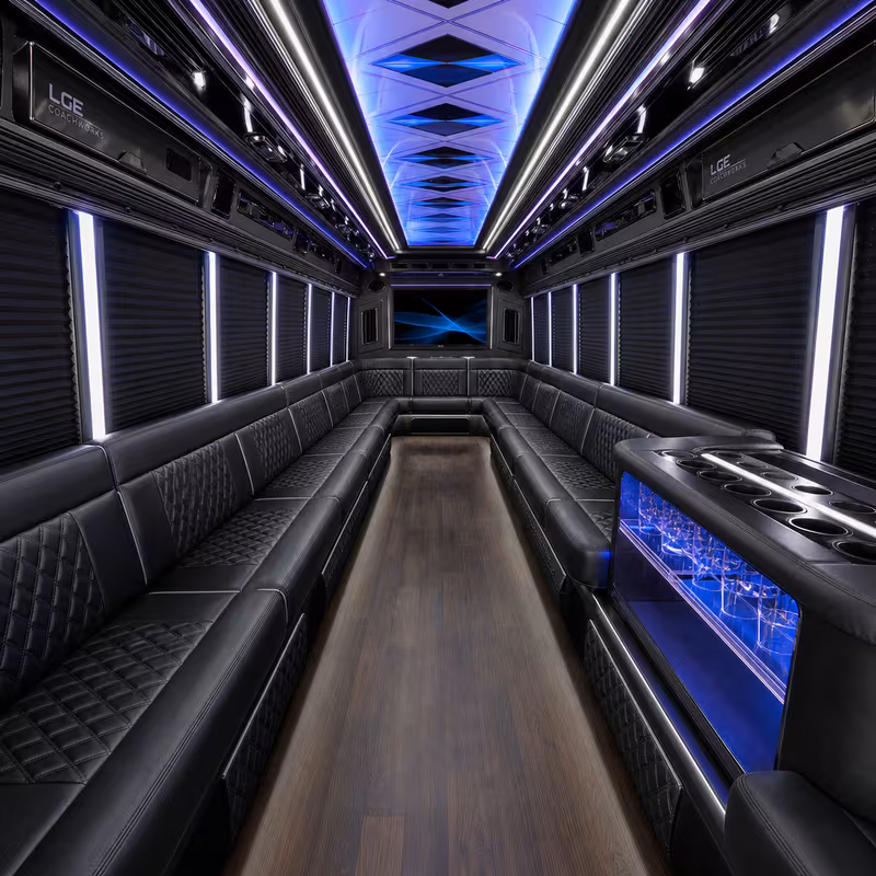 40 Passenger Party Bus Interior