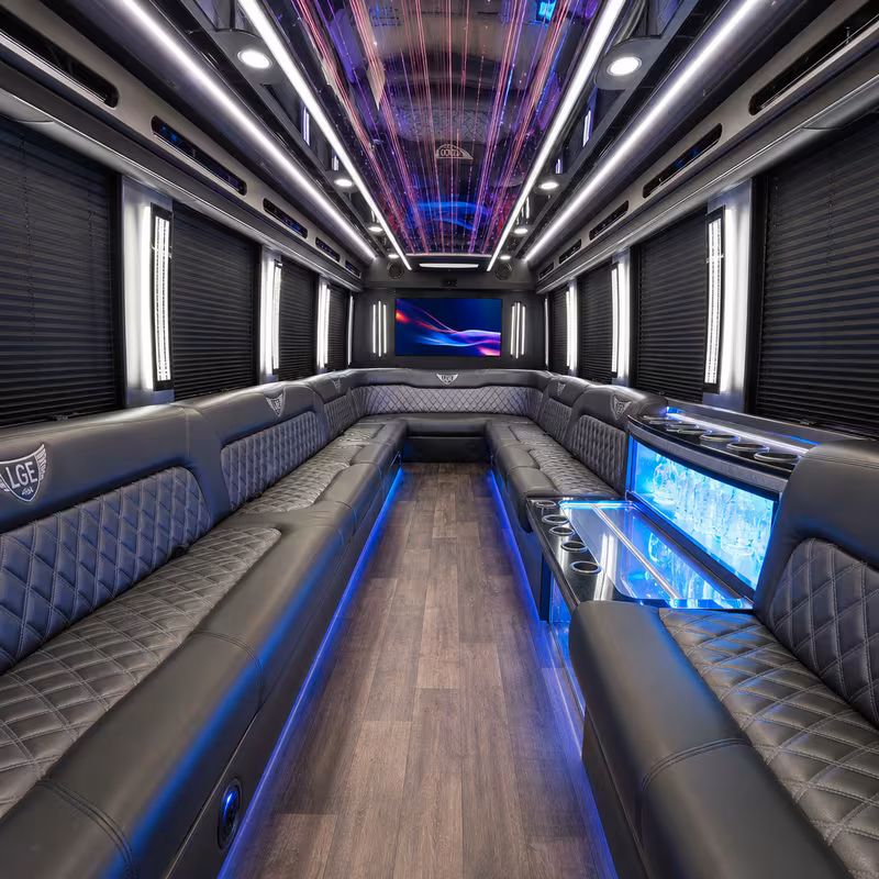 50 Passenger Party Bus Interior