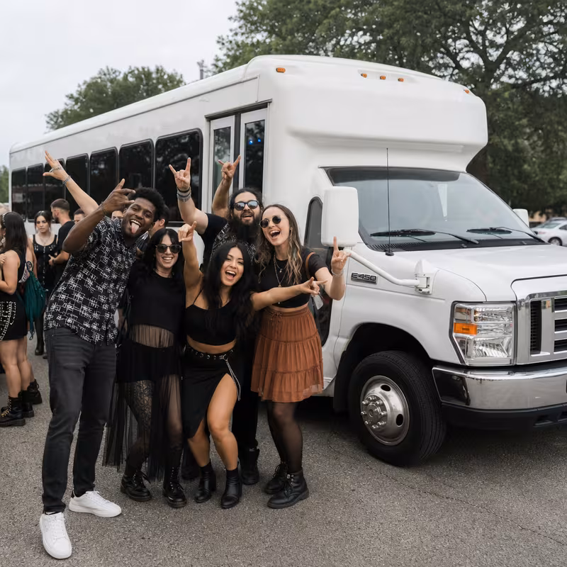 Black Mercedes Sprinter van staged for an Wellington Concert Transportation group