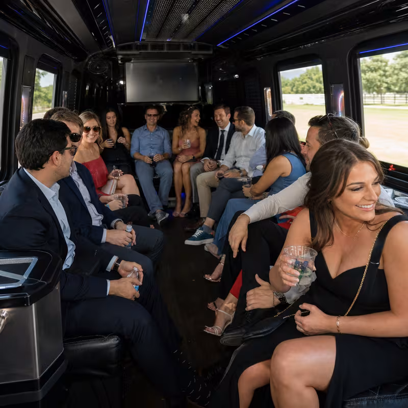 Black Mercedes Sprinter van staged for an Wellington Private Event Transportation group