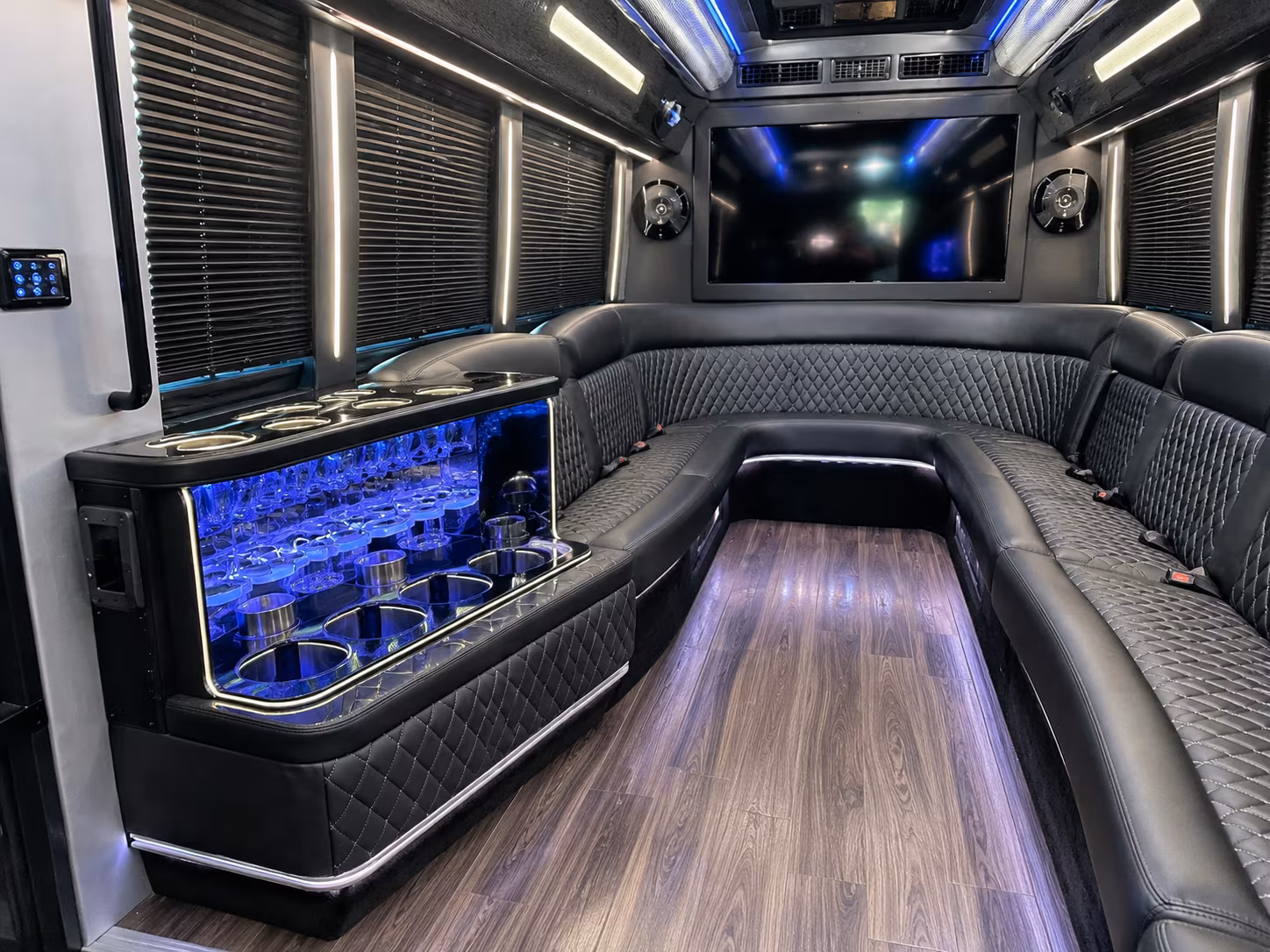 Wellington Birthday, Sweet 16, & Quinceañera Transportation party bus exterior