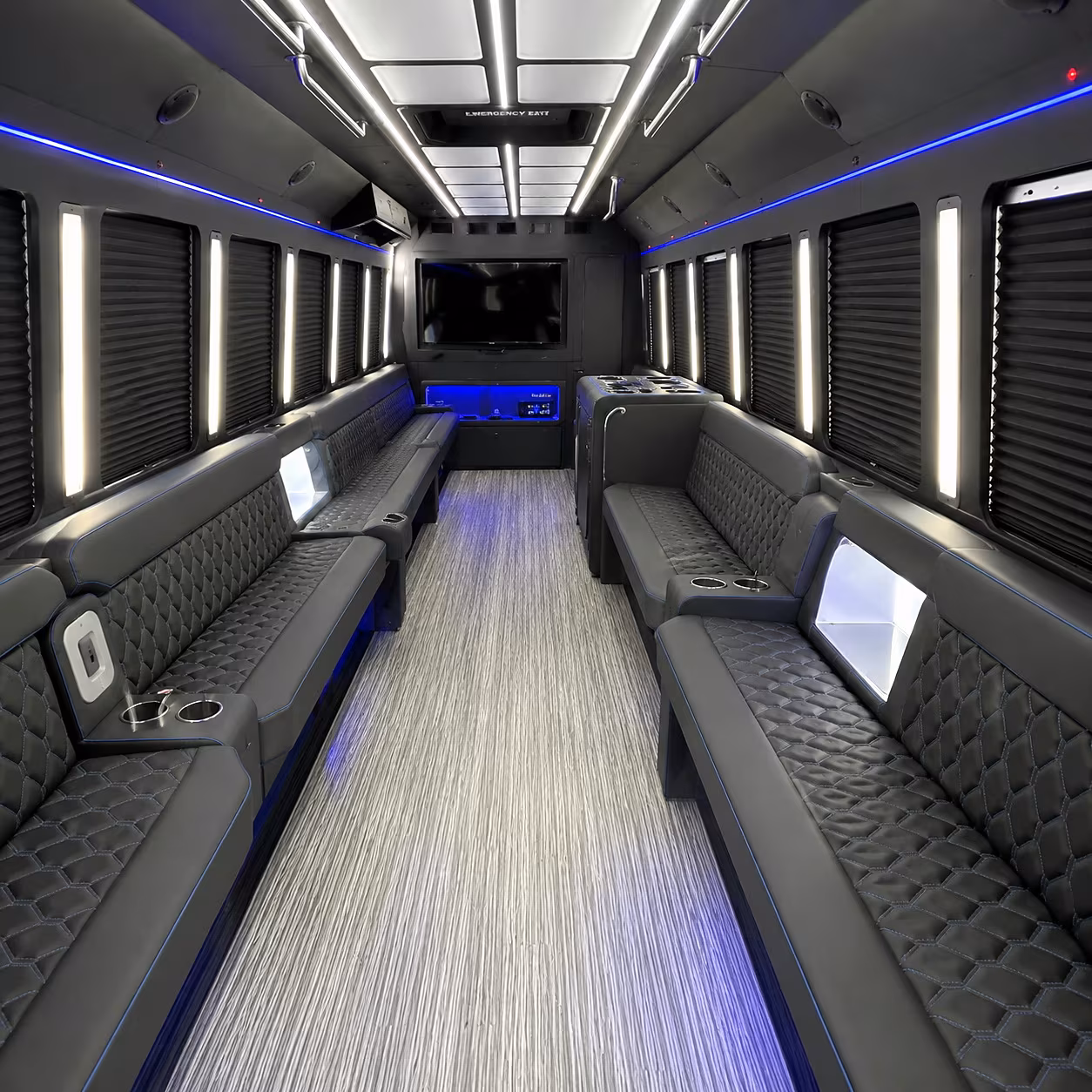 Wellington Concert & Music Festival Transportation party bus interior