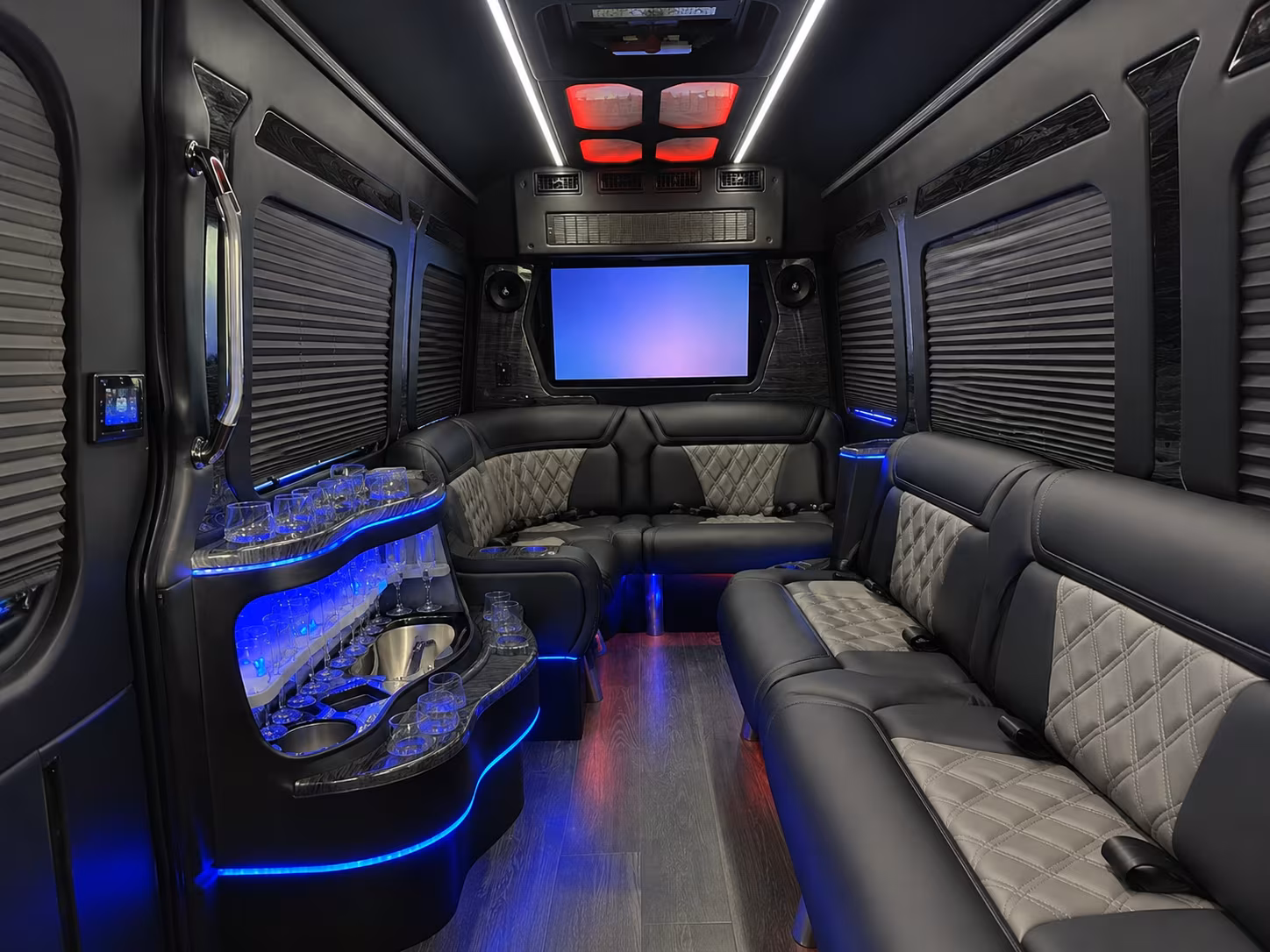 Wellington School Event Transportation party bus exterior